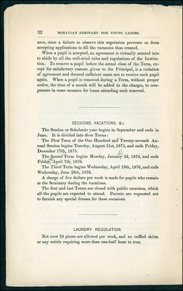 1875 Female Seminary Catalog