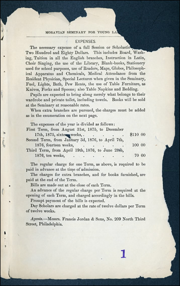 1875 Female Seminary Catalog