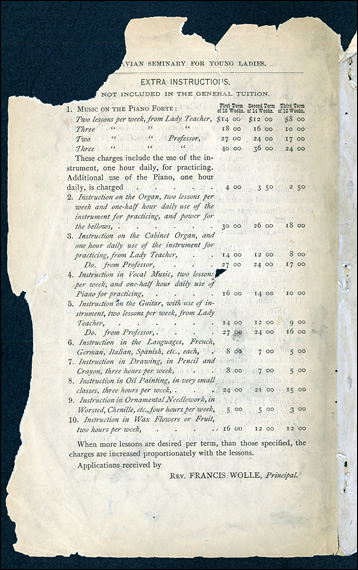 1875 Female Seminary Catalog