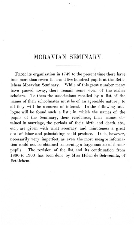 Moravian Seminary Souvenir