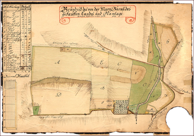 1758 Burnside land map