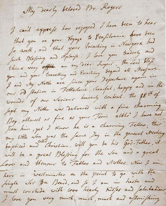 1752 Letter from John Ettwein